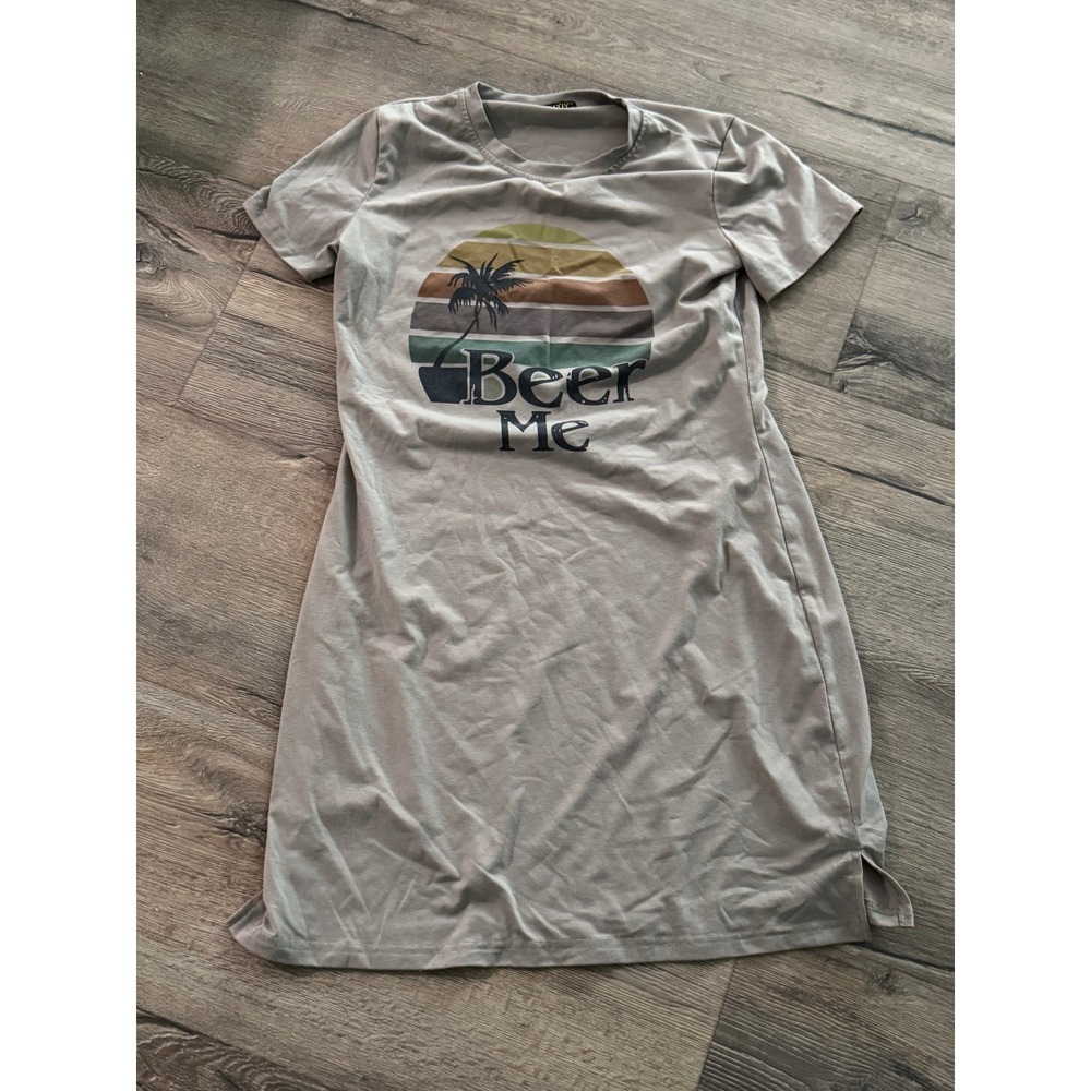 Nashalyly tee‎ shirt dress size small, beer me